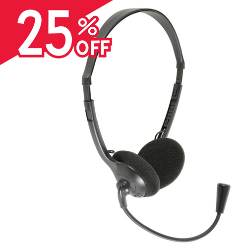 Multimedia Headset with Boom Microphone