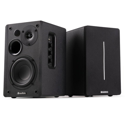 KS01B Active Bookshelf Speaker Set 120W BT Black