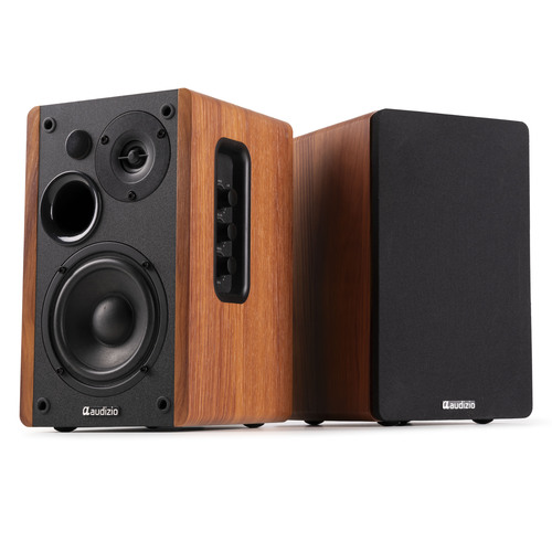 KS01 Active Bookshelf Speaker Set BT Wood