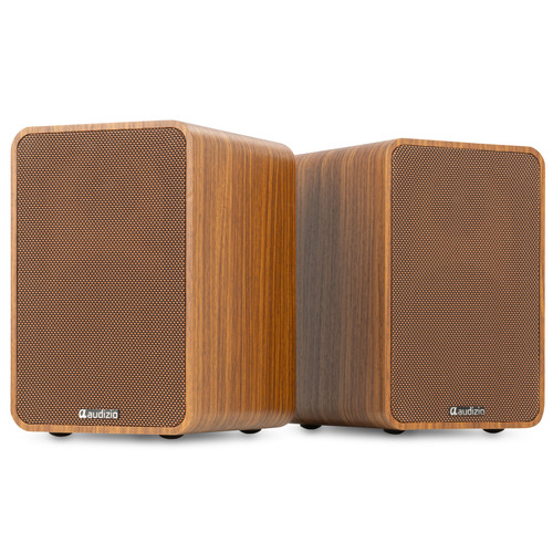 KS10 Active Bookshelf Speaker Set 120W BT Wood