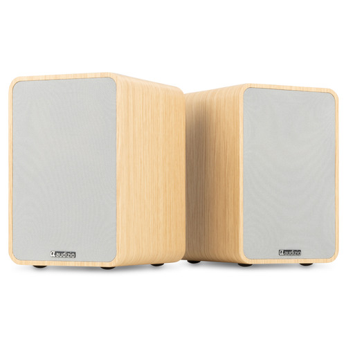 KS10 Active Bookshelf Speaker Set 120W BT Light Wood