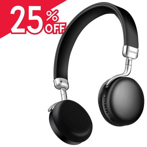 Metallic Bluetooth Headphones Black