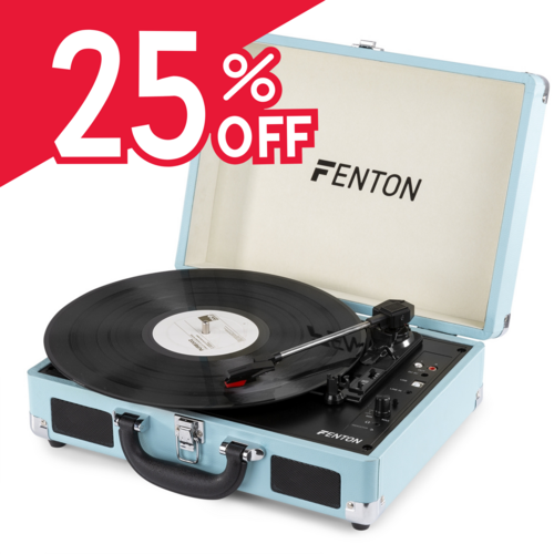 RP115 Record Player Briefcase Style with Bluetooth - Blue Built-in
