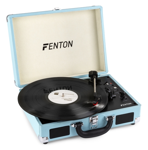 Record Player Briefcase Style with Bluetooth - Blue