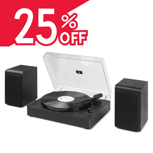 Record Player HQ Black with Speakers - Audizio - RP330 