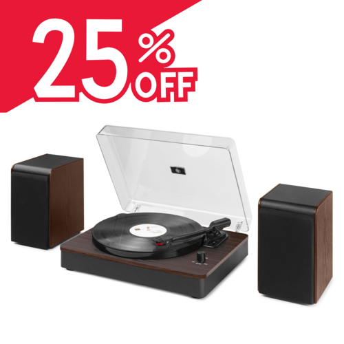 Record Player HQ Dark Wood with Speakers - Audizio RP330 