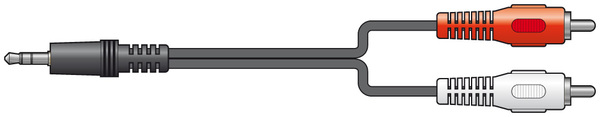 Audio Lead - 3.5mm Stereo Jack to 2 x RCA Phono