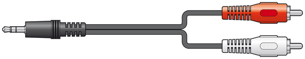 Audio Lead - 3.5mm Stereo Plug to 2 x RCA Plugs