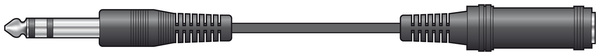 Audio Lead - 6.3mm TRS Plug to 6.3mm TRS Socket