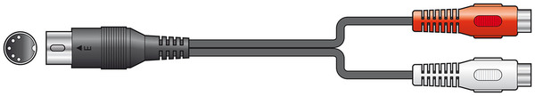 Audio Lead - 5 Pin DIN Male Plug to 2 x RCA Socket
