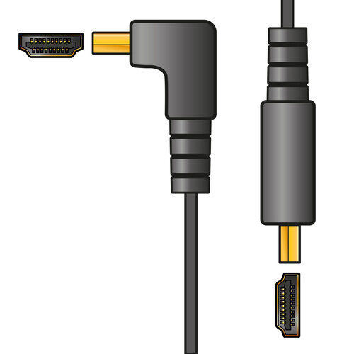 4K Flat HDMI Leads with Right Angled Plug
