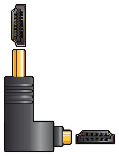 Adaptor HDMI Right Angle Plug - HDMI Socket