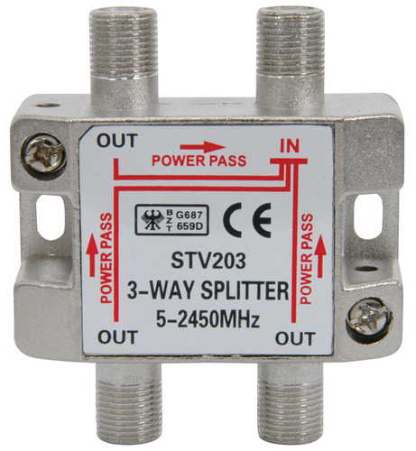 3 Way Satellite F Splitter