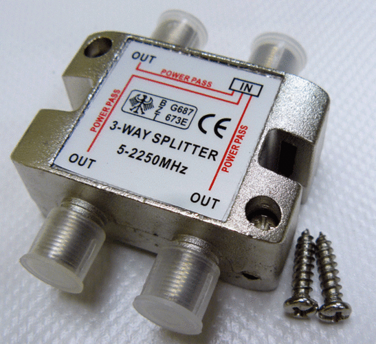 TV Splitter - Sat F Connectors - 3 Way