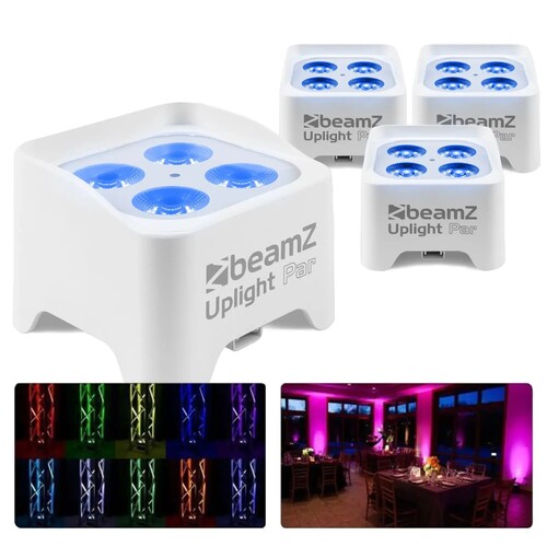 Set of 4 BeamZ BBP90W Uplights - PAR