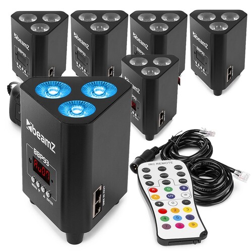 6x BeamZ BBP93 LED Wireless Battery Par Uplighters