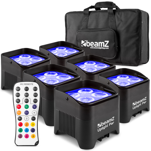 BBP94 Pack 6 x Battery Powered Uplight Par with Bag