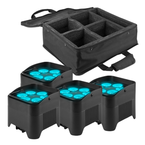BBP96S - Battery Uplight Par - IP20 Set of 4 - With case