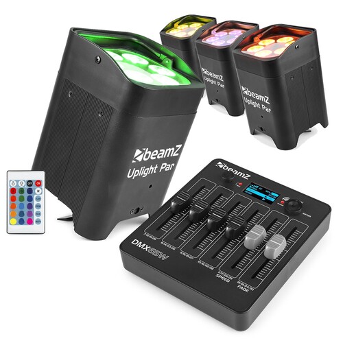 4x BeamZ BBP96 Wireless Battery Uplighters