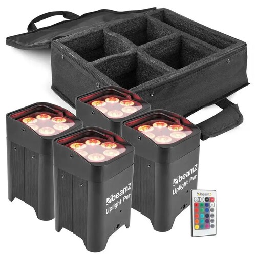 BeamZ Uplight package with 4 BBP96 battery Uplights