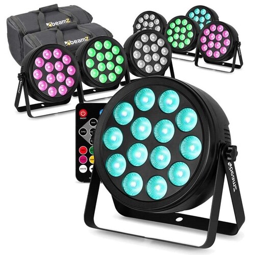 BeamZ set of 8 BCC145 LED PAR in flightbags