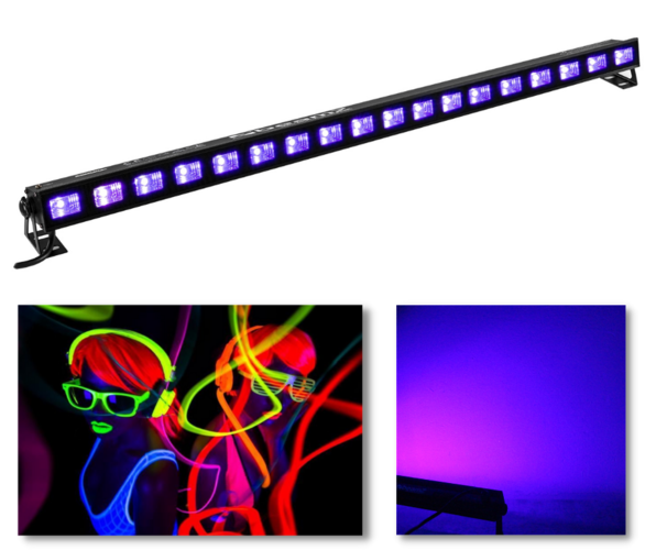 LED UV Bar - 18x 3 Watt UV Blacklight