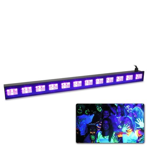 LED UV Bar - 12x 3 Watt UV Blacklight