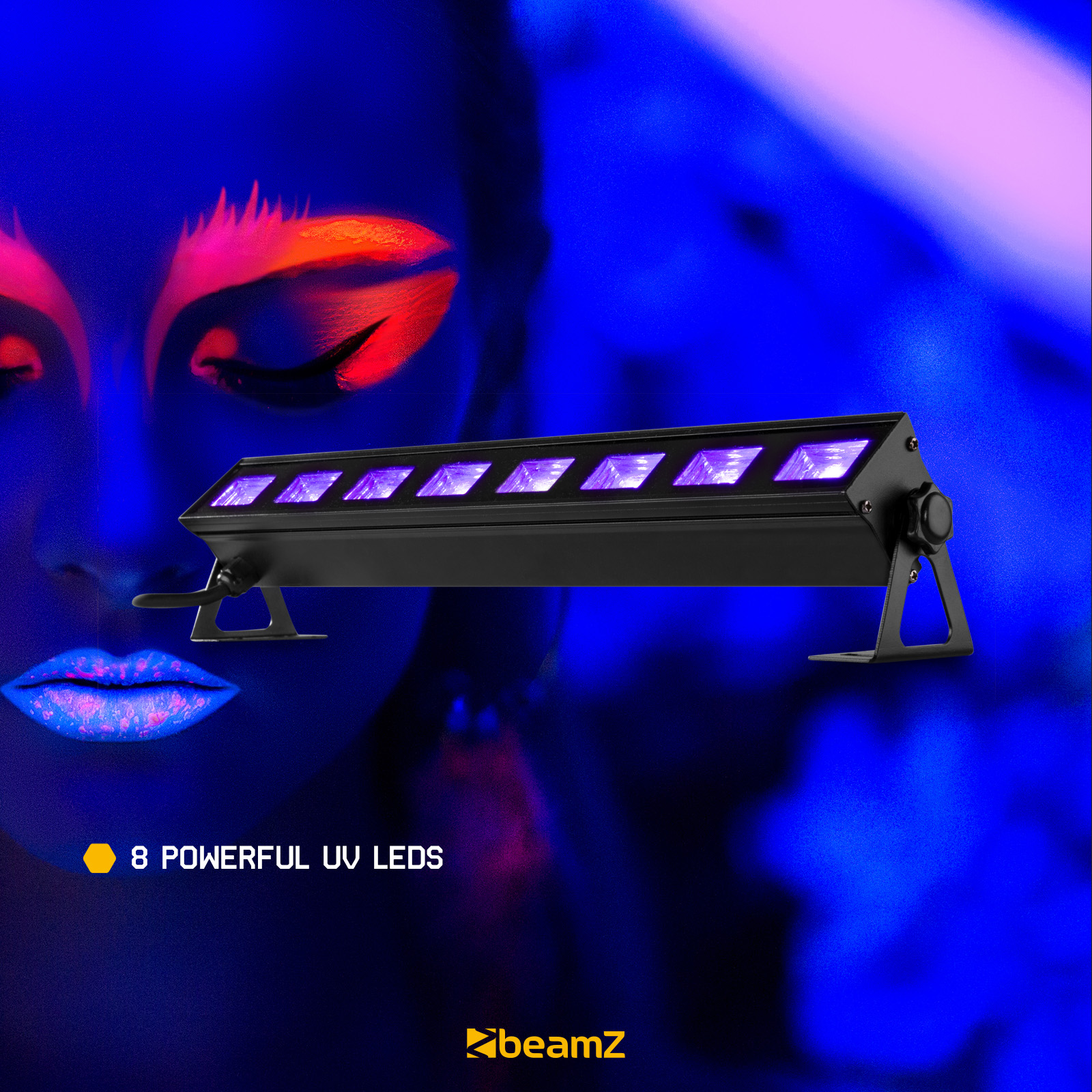 Barra de luz ultravioleta E-Lightning DJ UV-BAR 9.3, 9 LEDs de 3W UV -  Deffo Argentina