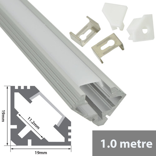 Aluminium LED Tape Profile - 45° Angle