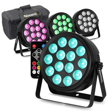 BeamZ set of 4 BCC145 LED PAR in flightbag