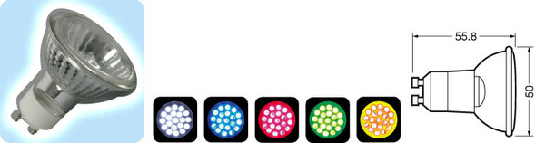 18x LED GU10 Lamp - 230Volt AC 