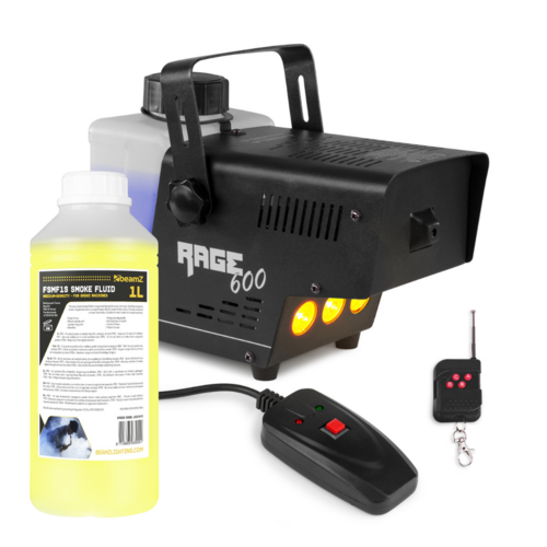 Rage 600LED Smoke Machine + 1L Fluid