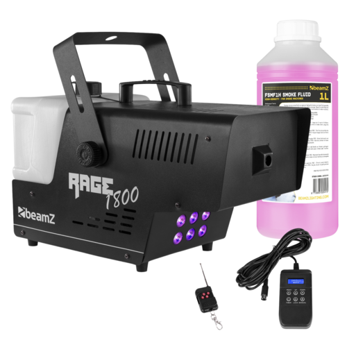 Smoke Machine & Fluid Combo - Timer Control - 1800W with RGB LED 