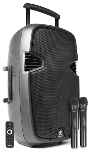 PA Speaker Amplifier ABS - 15 Inch - Bluetooth- UHF Mics