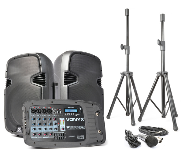 Portable Sound Set - 10" Speakers with Stands 