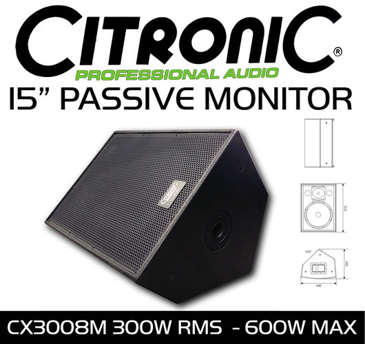 Citronic Ultima Professional Series PA speaker - CX-3008M - 15 Inch