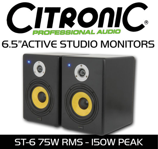 Active Studio Monitors - Citronic ST6 - 6.5 Inch