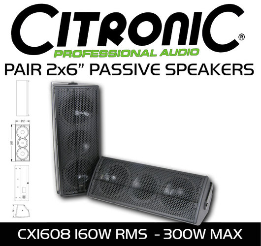Install Speaker Set - Citronic CX-1608 - 2 x 6 Inch 