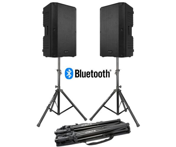 Bi-Amplified Active Bluetooth/MP3 15" Speaker Set