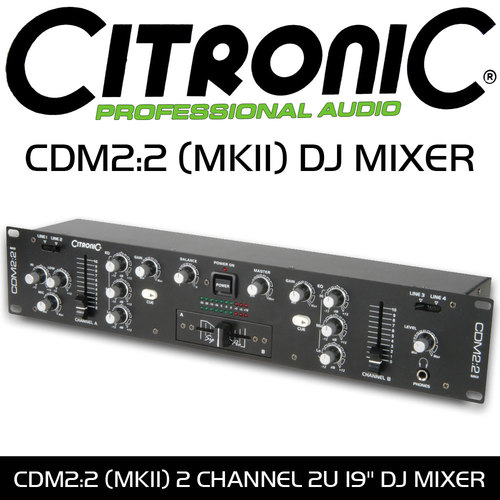 DJ Mixer 19" Rack Mounted Citronic CDM2:2MKII