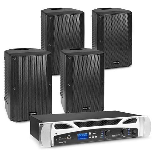 Vonyx set with 4x VSA10P passive speakers and amplifier