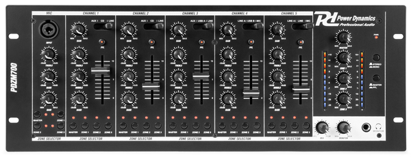 6 Channel Installation Mixer USB 4 zones