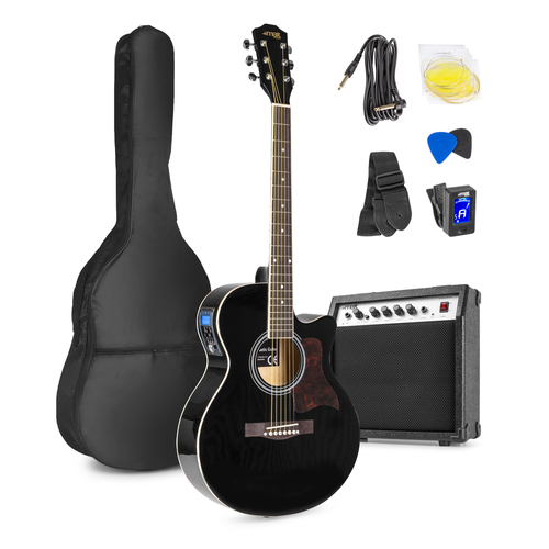 ShowKit Electric Acoustic Black Guitar & Amp Bundle