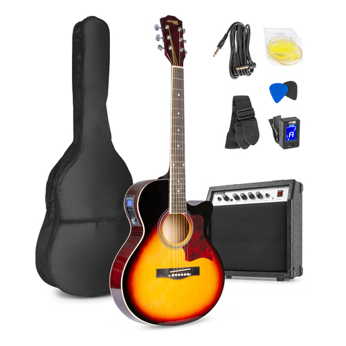 ShowKit Electric Acoustic Sunburst Guitar & Amp Bundle