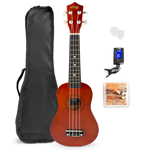 UKEY Ukulele Set Soprano 21" Dark Natural