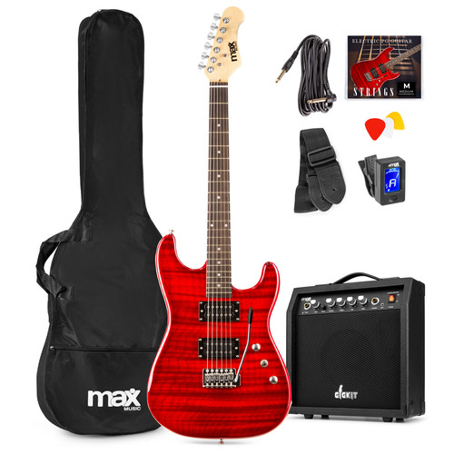 GigKit Electric Guitar Pack Quilted Style Dark Red