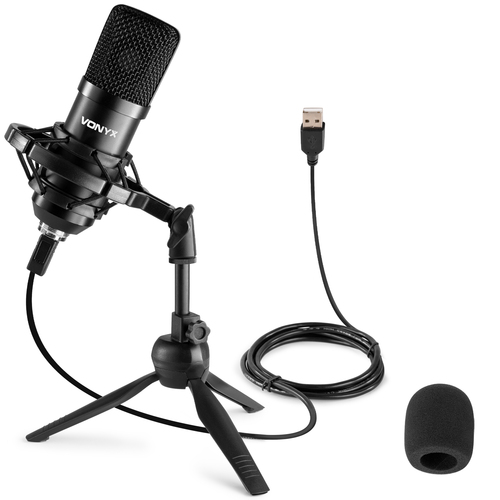 USB Studio Microphone & Desktop Stand set - Black