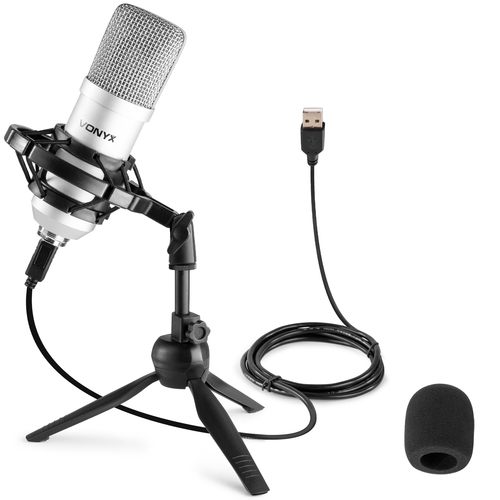 USB Studio Microphone & Desktop Stand set, Titanium
