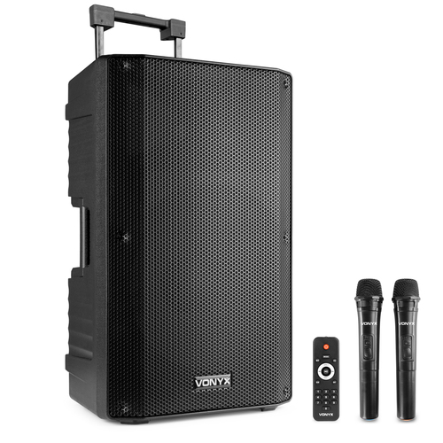 Portable PA Speaker 15 Inch - 2 x UHF Mics