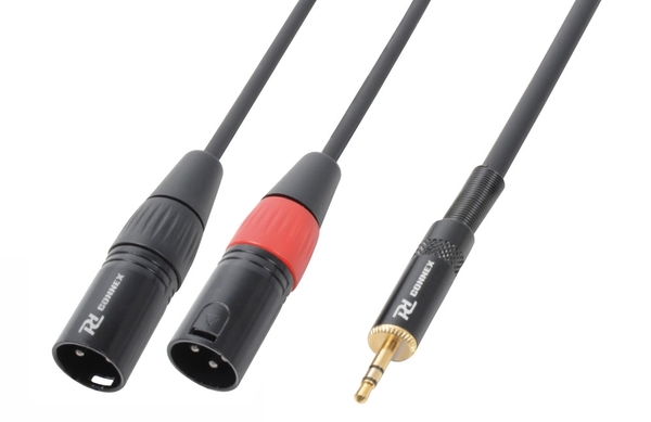 Audio Lead-  2x XLR Male - 3.5mm Stereo